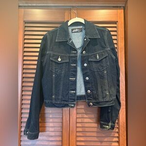 LaZer Jeans Denim Jacket dark wash denim jean jacket Size: M